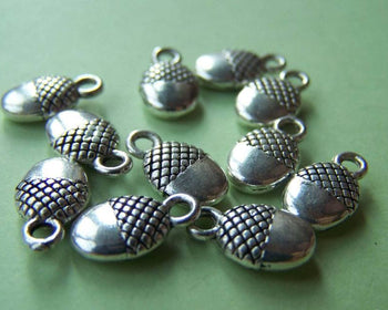 Accessories - 50 Pcs Of Antique Silver 3D Pineapple Charms 7x12mm A1129