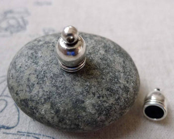Accessories - 50 Pcs Of Antique Silver Bead Tassel Caps Cord Ends Charms 8x12mm A6493