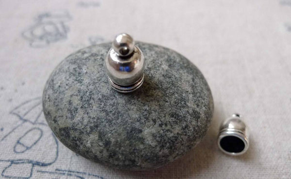 Accessories - 50 Pcs Of Antique Silver Bead Tassel Caps Cord Ends Charms 8x12mm A6493