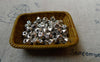 Accessories - 50 Pcs Of Antique Silver Faceted Geometric Flower Beads   3x4mm A5613