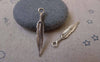 Accessories - 50 Pcs Of Antique Silver Feather Charms 5x28mm A7496