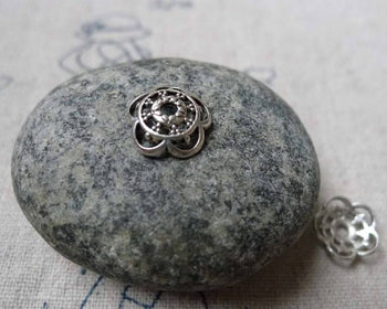 Accessories - 50 Pcs Of Antique Silver Filigree Flower Spacer Bead Caps 10mm A5957