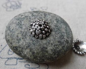 Accessories - 50 Pcs Of Antique Silver Filigree Flower Spacer Bead Caps 11mm A5949