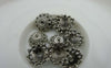 Accessories - 50 Pcs Of Antique Silver Filigree Flower Spacer Bead Caps 12mm A5952