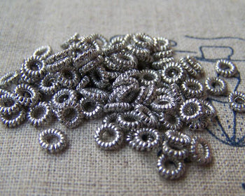 Accessories - 50 Pcs Of Antique Silver Lovely Twisted Coiled Ring 5mm A1103