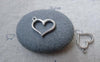 Accessories - 50 Pcs Of Antique Silver Open End Heart Charms 14x16mm A7694