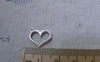 Accessories - 50 Pcs Of Antique Silver Open End Heart Charms 14x16mm A7694