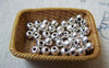 Accessories - 50 Pcs Of Antique Silver Smooth Round Spacer Beads 4mm A5708