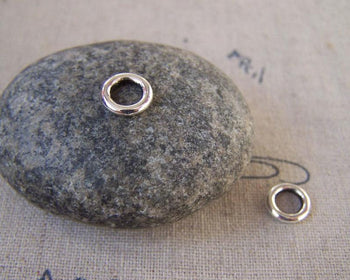 Accessories - 50 Pcs Of Antique Silver Smooth Seamless Round Ring Circle 8mm 14gauge A5432