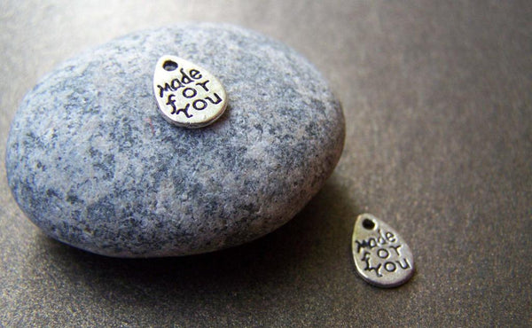 Accessories - 50 Pcs Of Antique Silver Tear Drop Charms Double Sided 8x11mm A1299
