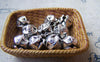 Accessories - 50 Pcs Of Antique Silver Textured Flower Beads Size 7.5mm A985