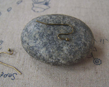 Accessories - 50 Pcs Of Antiqued Bronze Brass Ball End Fish Hook Earwire   10mm A4594