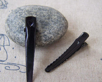 Accessories - 50 Pcs Of Black Painted Metal Hair Clips 5x38mm A4519