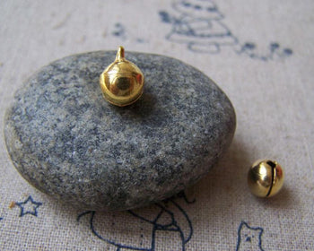 Accessories - 50 Pcs Of Gold Color Bells Jingle Bells Charms  8mm A5016