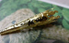 Accessories - 50 Pcs Of Gold Tone Iron Filigree Cone Long Bead Caps 8x41mm A7239