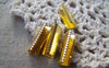Accessories - 50 Pcs Of Gold Tone Iron Ribbon Ends Clamps Fasteners Clasps 16mm A5301
