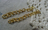 Accessories - 50 Pcs Of Gold Tone Steel Precut Extension Chain Link  3mm  A5495