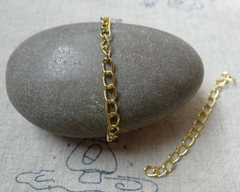 Accessories - 50 Pcs Of Gold Tone Steel Precut Extension Chain Link  3mm  A6474
