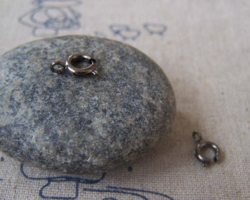 Accessories - 50 Pcs Of Gunmetal Black Brass Spring Ring Clasps 6mm A3498
