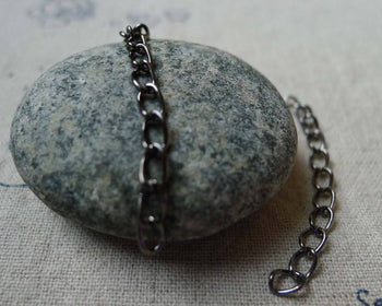 Accessories - 50 Pcs Of Gunmetal Black Steel Precut Extension Link Chain 3mm A5496