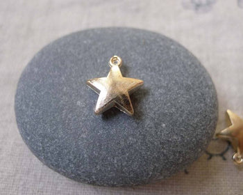 Accessories - 50 Pcs Of KC Gold Tone Thick Star Charms 10mm A7186
