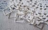 Accessories - 50 Pcs Of Platinum Tone Brass Square Rings 14mm A4896