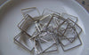 Accessories - 50 Pcs Of Platinum Tone Brass Square Rings 16mm A4897