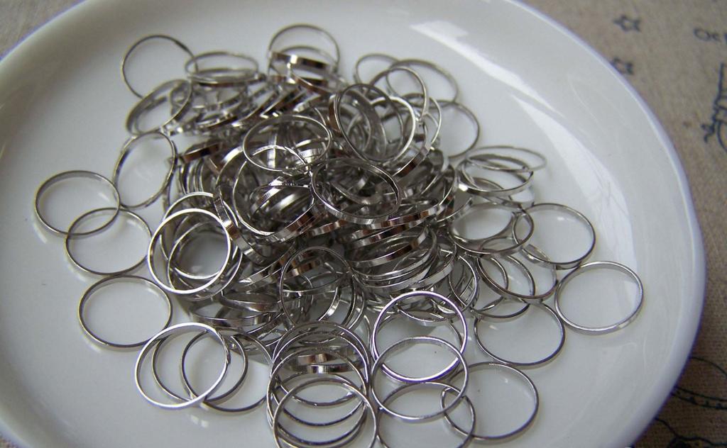 Accessories - 50 Pcs Of Platinum White Gold Tone Brass Seamless Rings 10mm A2137