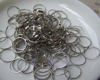 Accessories - 50 Pcs Of Platinum White Gold Tone Brass Seamless Rings 10mm A2137