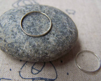 Accessories - 50 Pcs Of Platinum White Gold Tone Brass Seamless Rings  14mm 19gauge A2139
