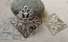 Accessories - 50 Pcs Of Platinum White Gold Tone Square Filigree Flower Embellishments Stampings  25mm A6184