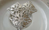 Accessories - 50 Pcs Of Platinum White Gold Tone Square Filigree Flower Embellishments Stampings  25mm A6184