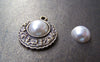 Accessories - 50 Pcs Of Resin Pearl White Round Cameo Cabochons 10mm A3625