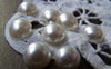 Accessories - 50 Pcs Of Resin Pearl White Round Cameo Cabochons 10mm A3625