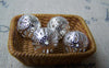 Accessories - 50 Pcs Of Silver Tone Filigree Ball Spacer Beads Size 12mm A2759