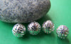 Accessories - 50 Pcs Of Silver Tone Filigree Ball Spacer Beads Size 8mm A1974