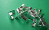 Accessories - 50 Pcs Of Silver Tone Fold Over Crimp Head Clasps Bead Tips Size  5x9mm A2121