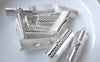 Accessories - 50 Pcs Of Silver Tone Iron Ribbon Ends Clamps Fasteners Clasps   20mm A7814