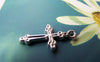 Accessories - 50 Pcs Of Tibetan Silver Antique Silver Cross Charms  11x21mm A872