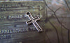 Accessories - 50 Pcs Of Tibetan Silver Antique Silver Cross Charms  7x11mm A4311