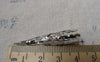 Accessories - 50 Pcs Silver Gray Nickel Tone Iron Filigree Cone Long Bead Caps 8x41mm A6778
