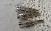Accessories - 50 Pcs Silver Gray Nickel Tone Iron Filigree Cone Long Bead Caps 8x41mm A6778