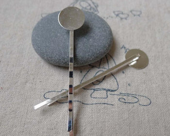 Accessories - 50 Pcs Silver Tone Bobby Pin Hair Sticks Wavy Hair Clips 55mm With 12mm Pad  A7078