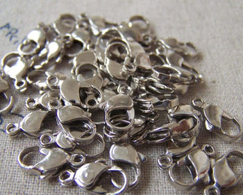 Accessories - 50 Pcs Silvery Gray Nickel Tone Iron Lobster Clasp 12mm A6920