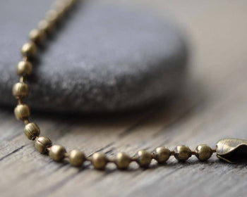 Accessories - 50 Strands Of 4.5" Inch Antique Bronze Iron Bead Ball Chain Necklaces Connectors Included Size 2.4mm A7805