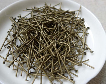 Accessories - 500 Pcs Of Antique Bronze Headpins 28mm--- 20gauge A5865