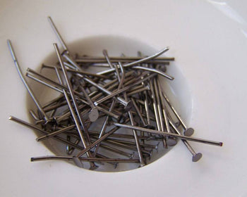 Accessories - 500 Pcs Of Black Gunmetal Steel Iron Headpins 24mm 20gauge A5283
