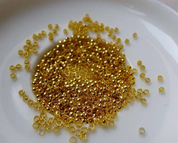 Accessories - 500 Pcs Of Gold Tone Brass Crimp Beads 2mm A5670