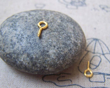 Accessories - 500 Pcs Of Gold Tone Mini Screw Eye Pins 4x8mm -------- 19 Gauge A4823