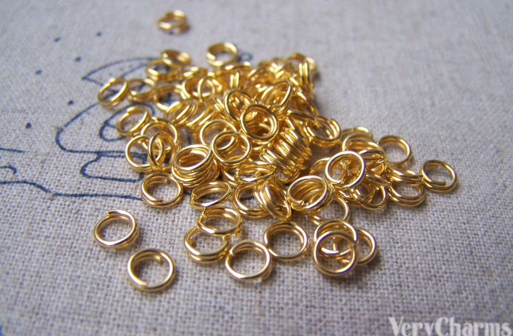 Accessories - 500 Pcs Of Gold Tone Split Rings 5mm A3304